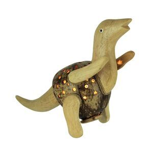 Dinosaurus Rex Wood and Coconut Shell Dinosaur Accent Lamp
